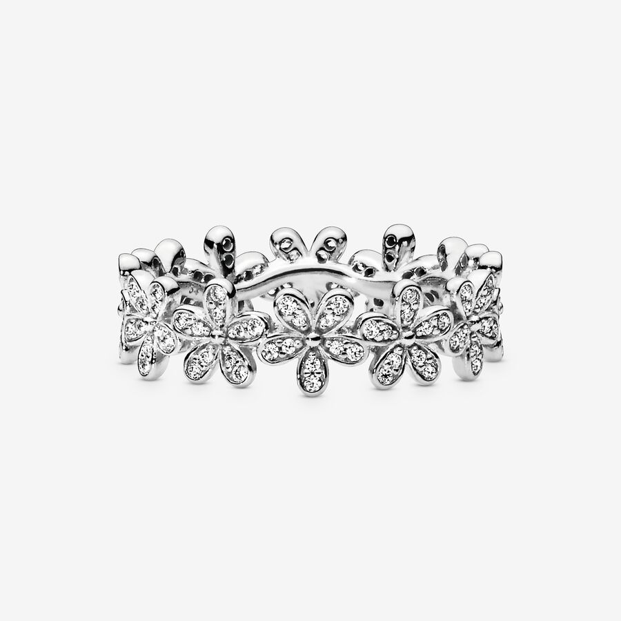 Band Rings Pandora Dazzling Daisy Meadow with Clear CZ Strieborne | SK517HMCY