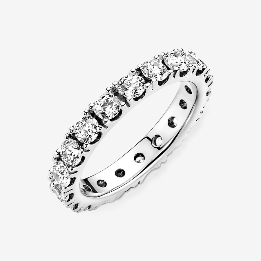 Band Rings Pandora Sparkling Row Eternity Strieborne | SK908XZOM