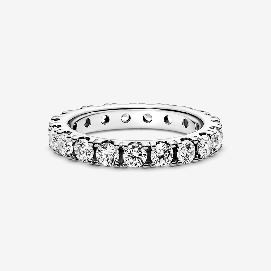 Band Rings Pandora Sparkling Row Eternity Strieborne | SK908XZOM