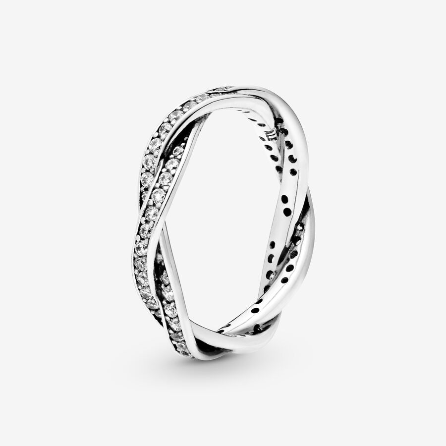 Band Rings Pandora Twist Of Fate with Clear CZ Strieborne | SK273ESFZ