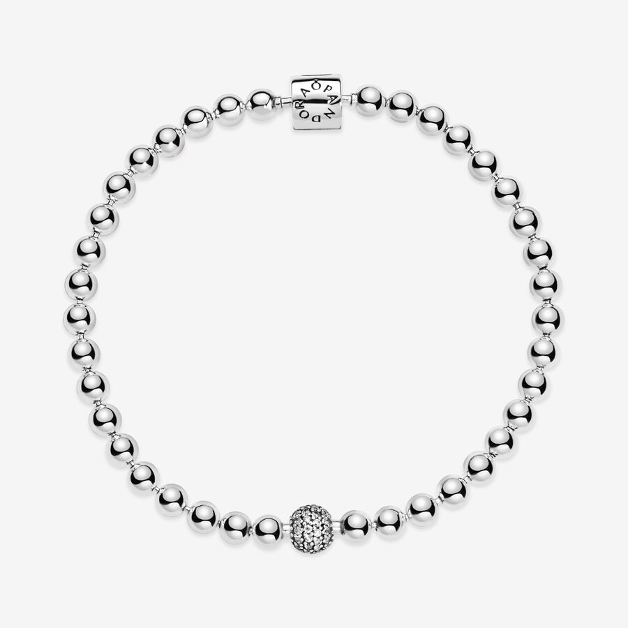 Chain Bracelets Pandora Beads & Pave Strieborne | SK061RKCO