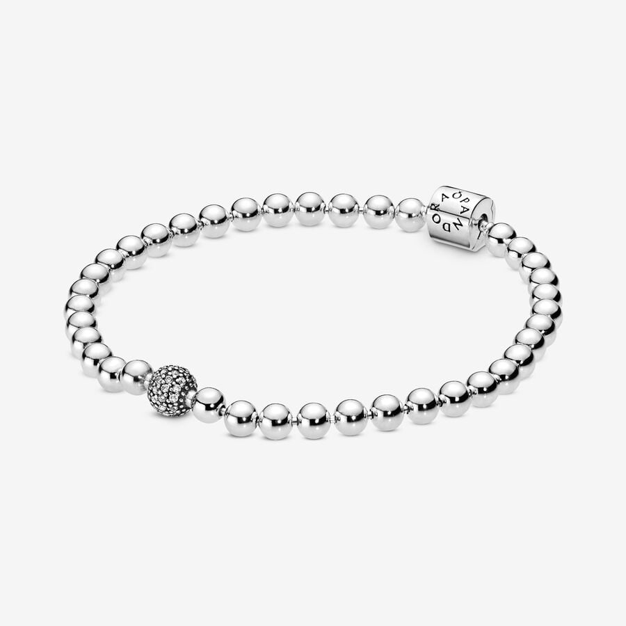 Chain Bracelets Pandora Beads & Pave Strieborne | SK061RKCO