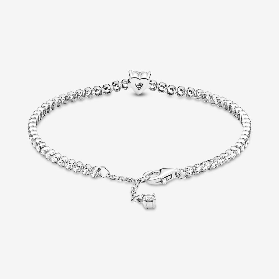 Chain Bracelets Pandora Sparkling Tenisove Strieborne | SK906BFLP