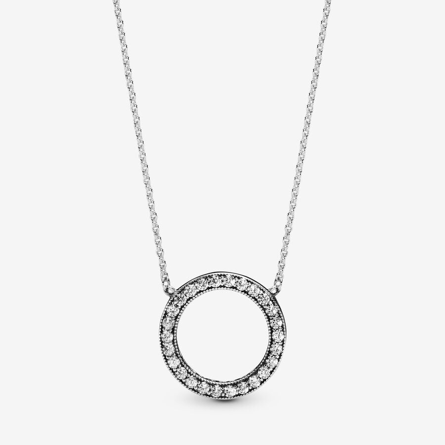 Chain Necklaces Pandora Circle of Sparkle Strieborne | SK054SEHX