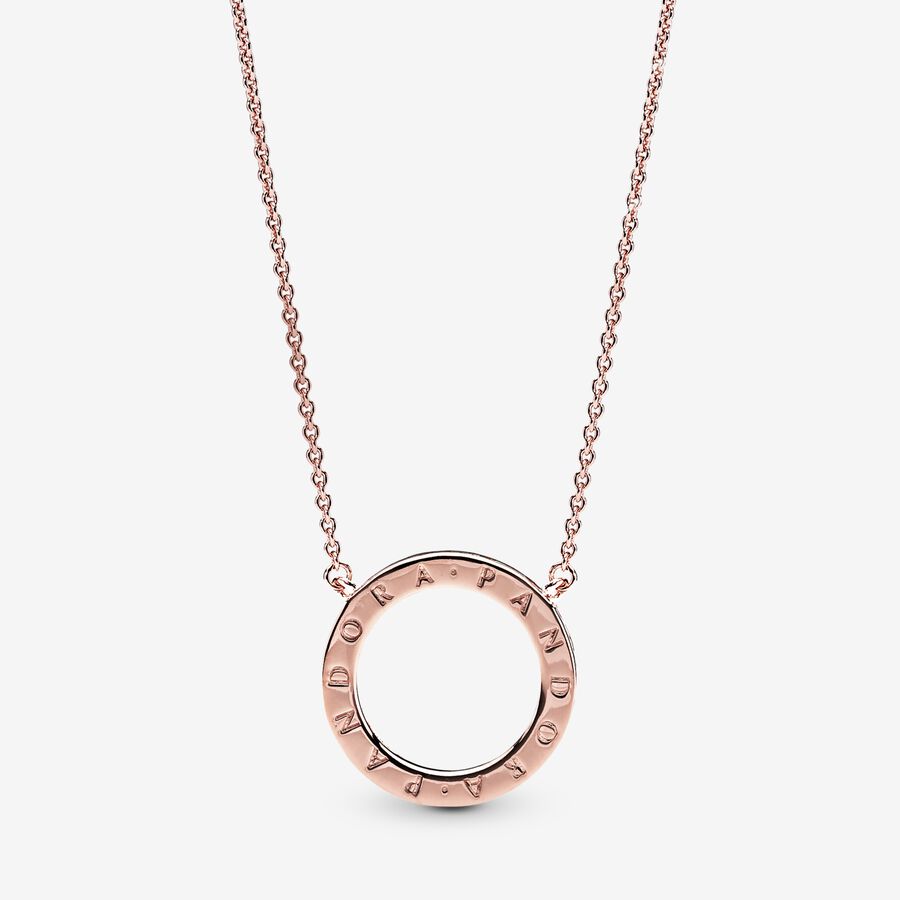 Chain Necklaces Pandora Circle of Sparkle Ruzove Zlate | SK829MKYL