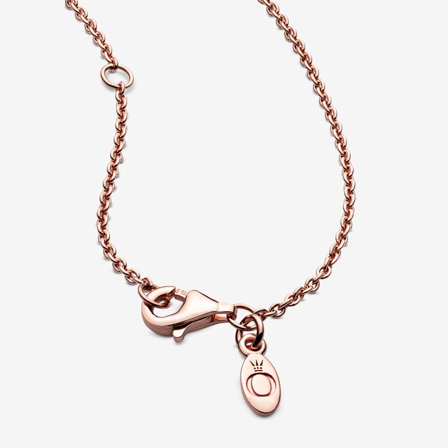 Chain Necklaces Pandora Klasické Cable Ruzove Zlate | SK475IHOW