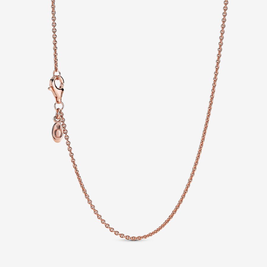 Chain Necklaces Pandora Klasické Cable Ruzove Zlate | SK475IHOW