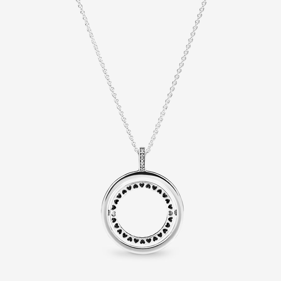 Chain Necklaces Pandora Logo Circle Strieborne | SK672IJFQ