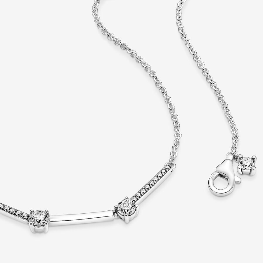 Chain Necklaces Pandora Sparkling Pave Collier Bars Strieborne | SK519OIPF