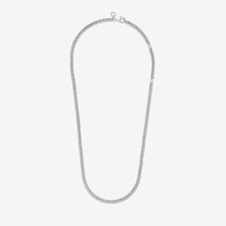 Chain Necklaces Pandora Thick Cable Strieborne | SK596OLKH