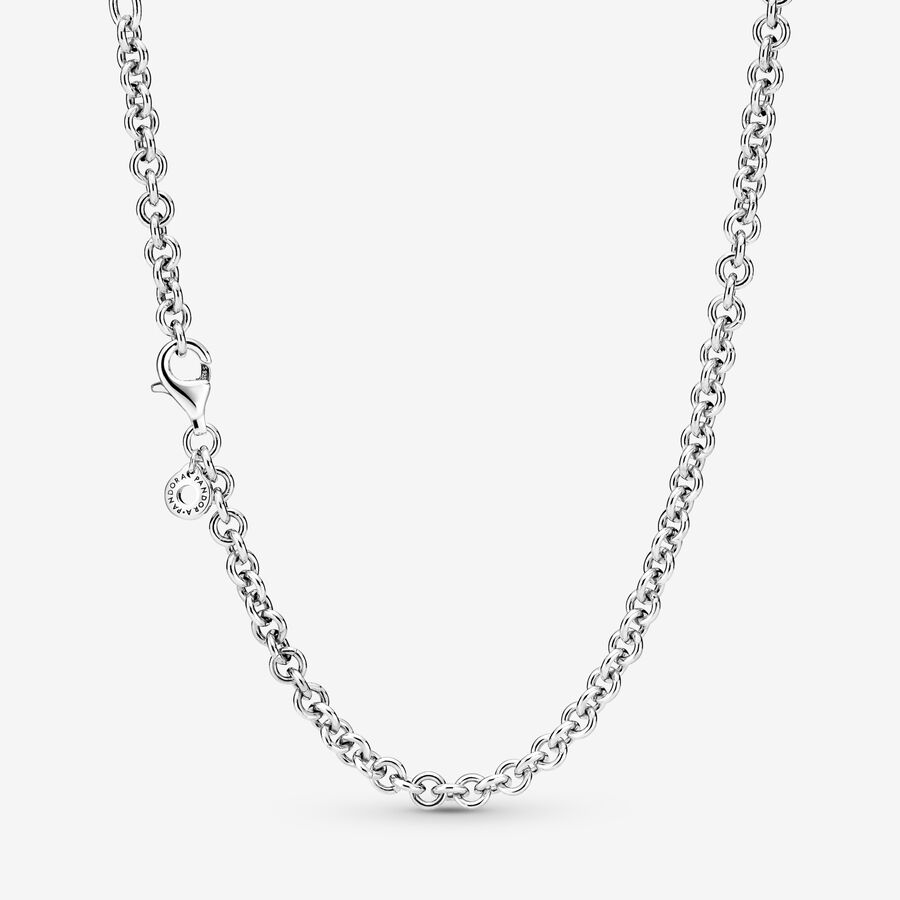 Chain Necklaces Pandora Thick Cable Strieborne | SK596OLKH