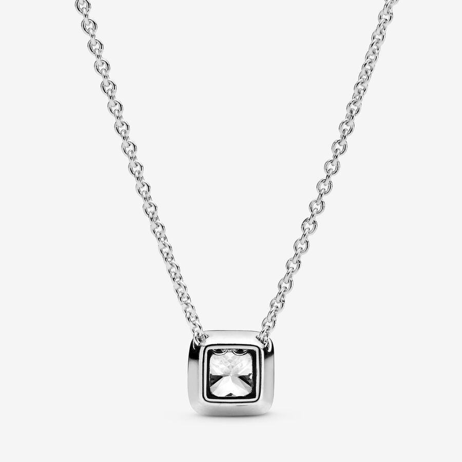 Chain Necklaces Pandora Timeless Elegance with Clear CZ Strieborne | SK586WBIT