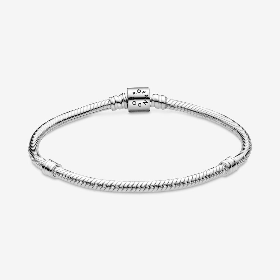 Charm Bracelets Pandora Moments Barrel Clasp Snake Strieborne | SK372ZMCJ