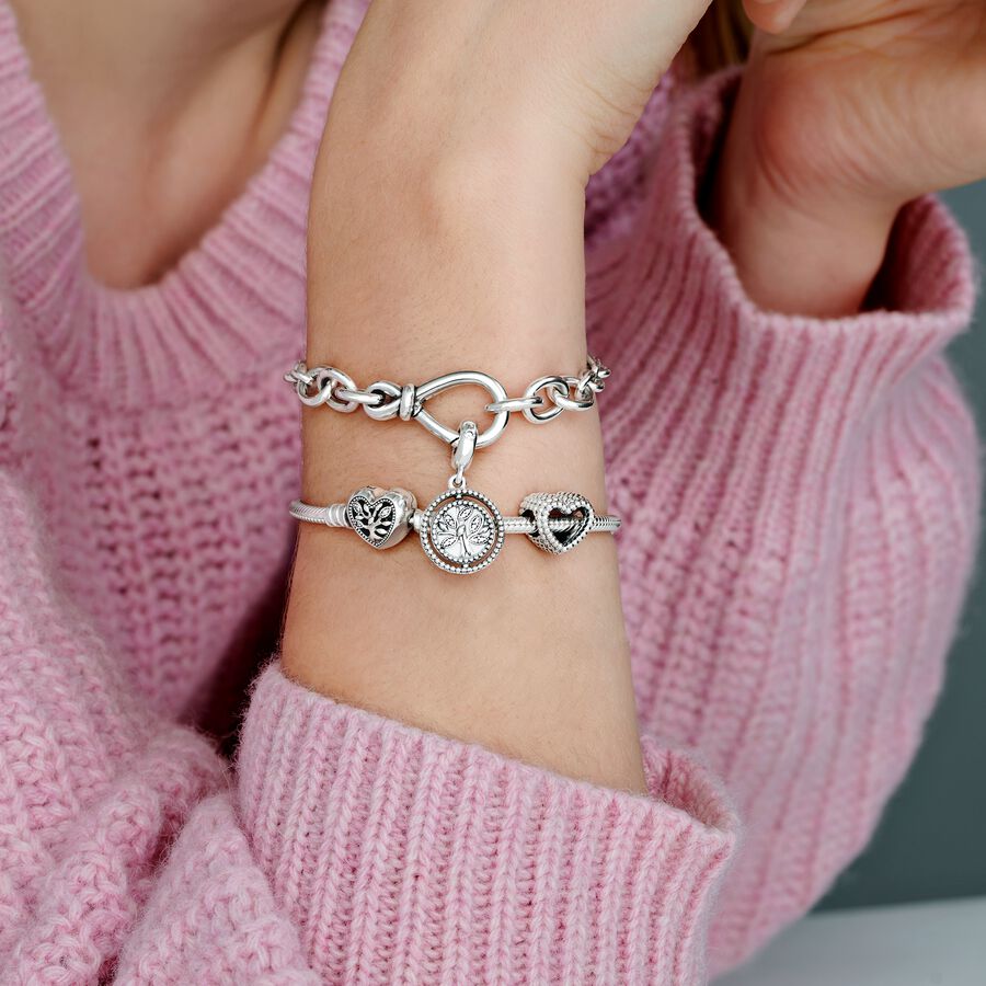 Charm Bracelets Pandora Moments Family & Friends Tree Clasp Snake Strieborne | SK970QWUC