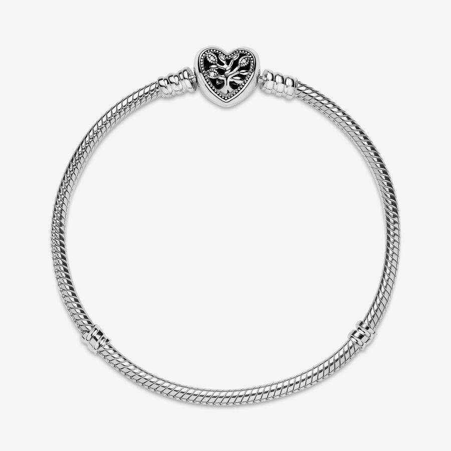 Charm Bracelets Pandora Moments Family & Friends Tree Clasp Snake Strieborne | SK970QWUC