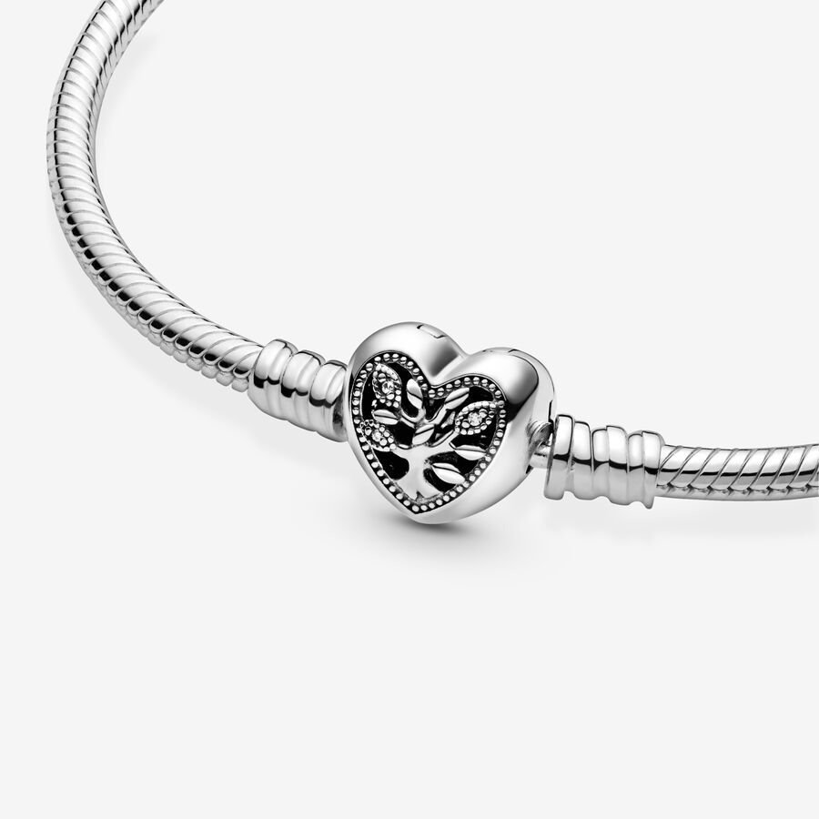 Charm Bracelets Pandora Moments Family & Friends Tree Clasp Snake Strieborne | SK970QWUC