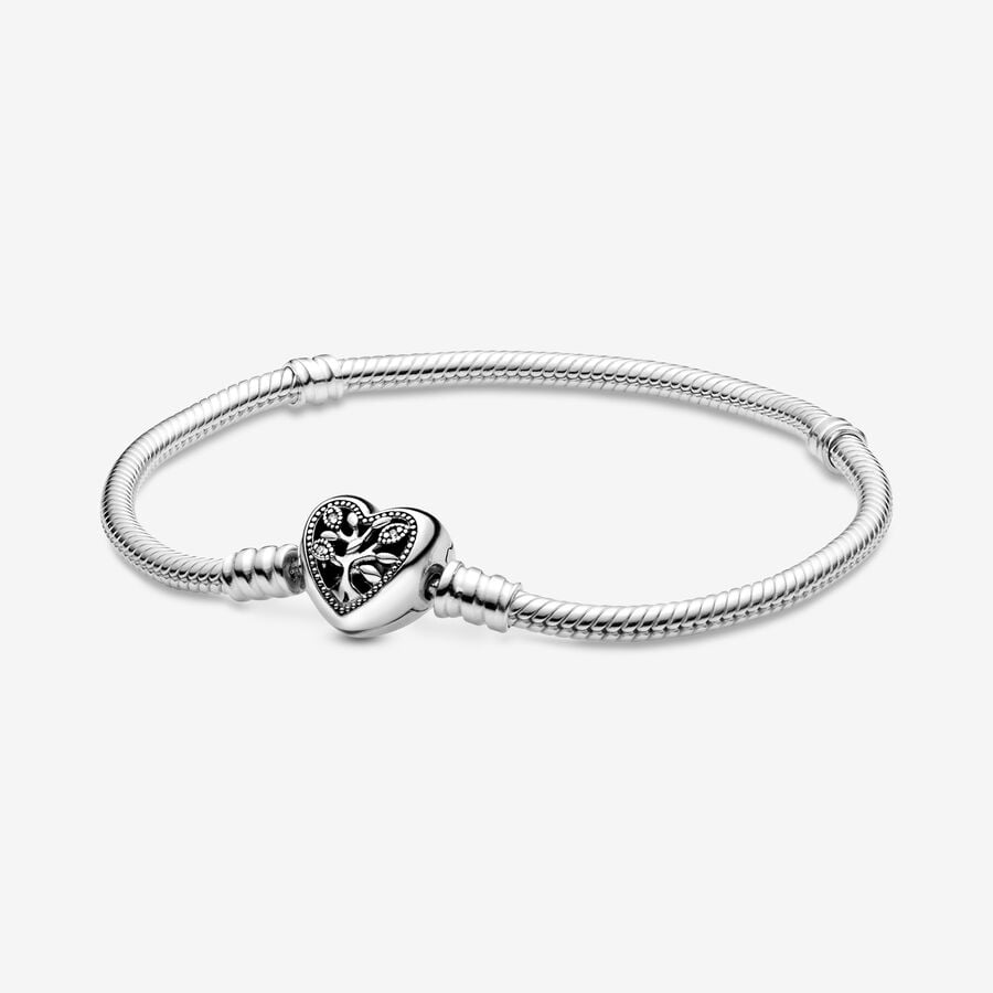 Charm Bracelets Pandora Moments Family & Friends Tree Clasp Snake Strieborne | SK970QWUC