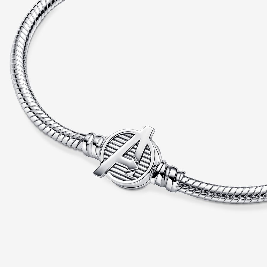 Charm Bracelets Pandora Moments Marvel The Avengers Logo Clasp Snake Strieborne | SK360UXRD