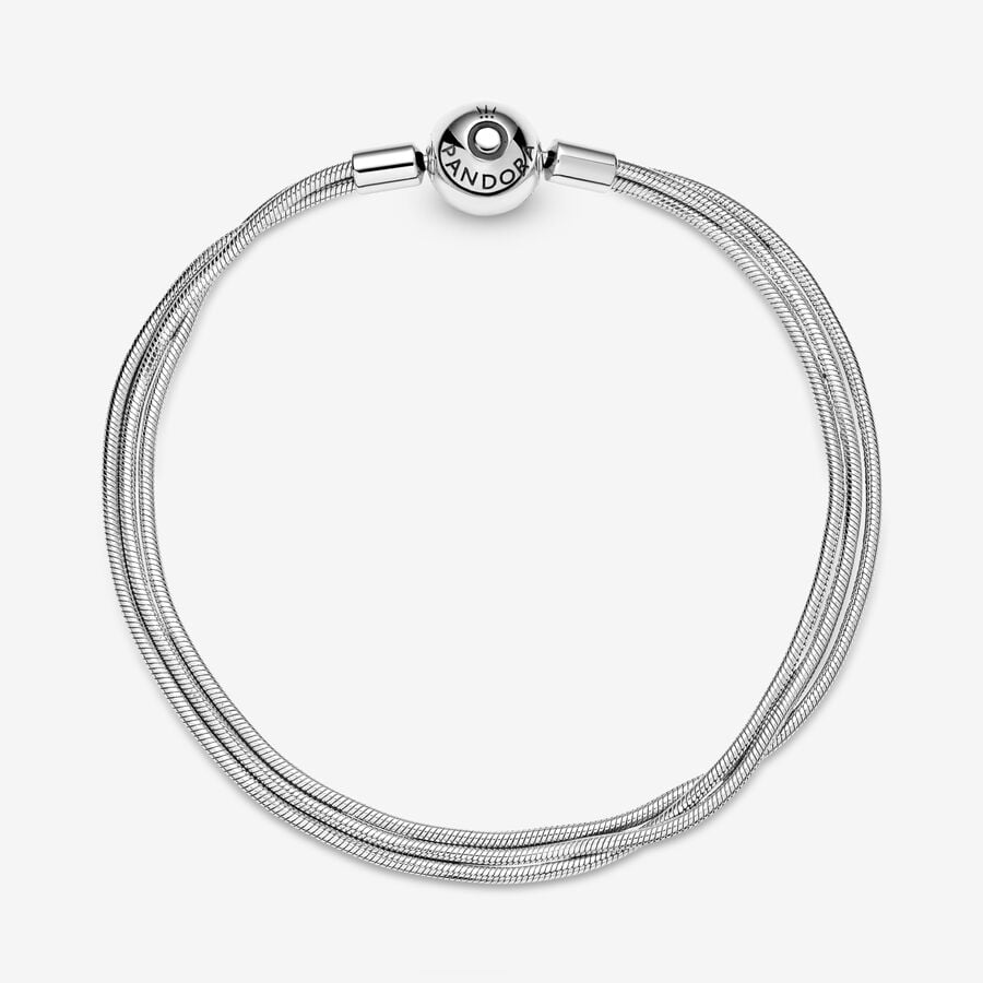 Charm Bracelets Pandora Moments Multi Snake Strieborne | SK142BJLW