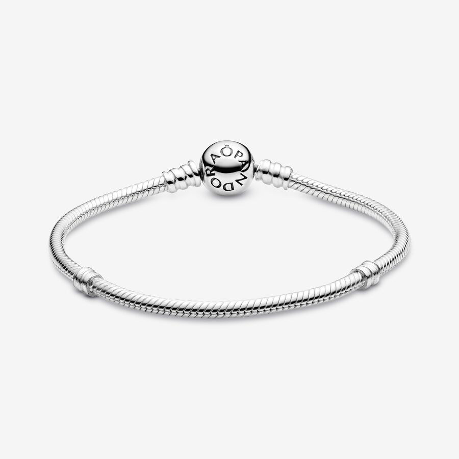 Charm Bracelets Pandora Moments Sparkling Clasp Snake Strieborne | SK407BAYM