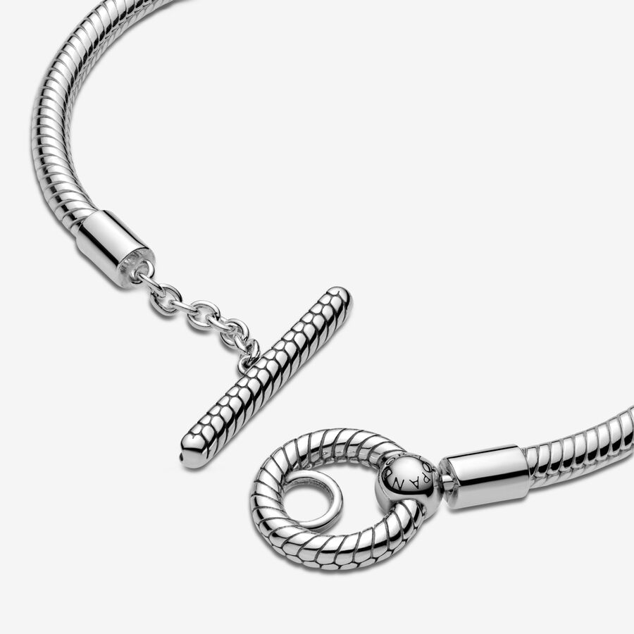 Charm Bracelets Pandora Moments T-Bar Snake Strieborne | SK960YLKV