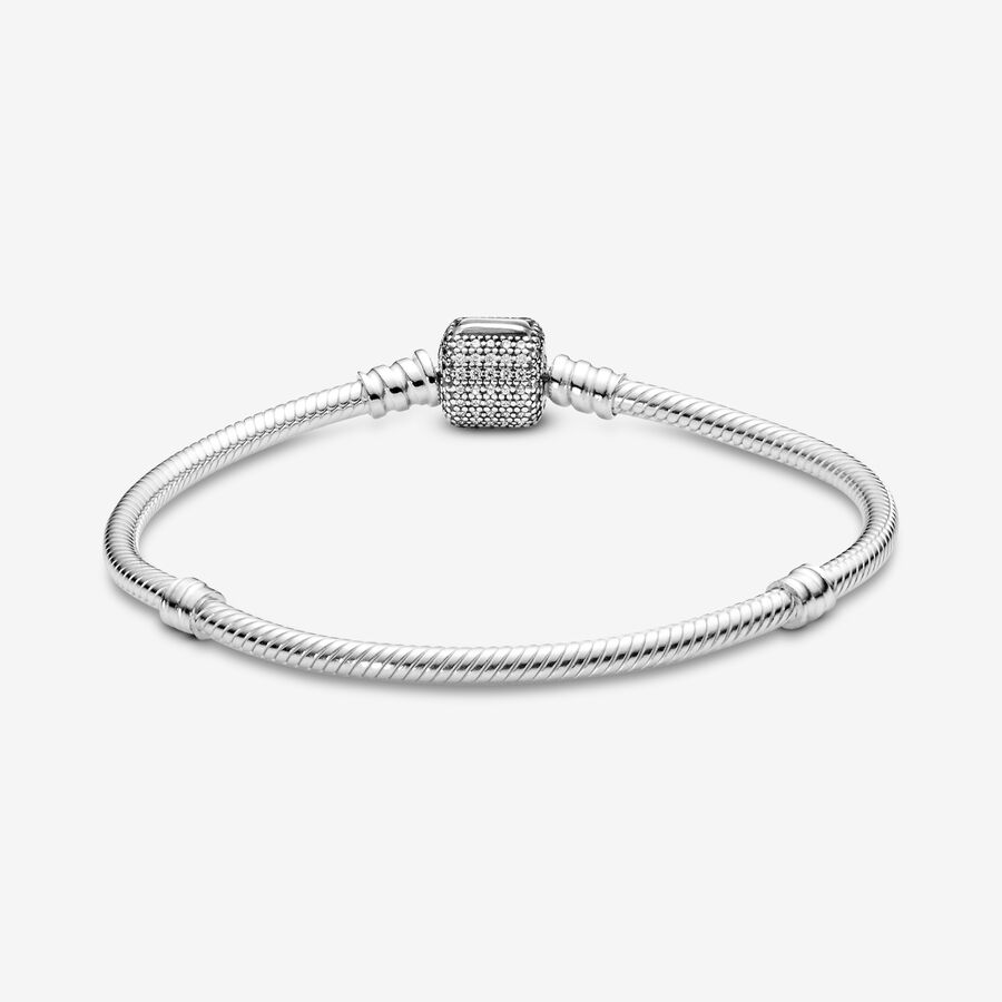 Charm Bracelets Pandora with Signature Clasp Strieborne | SK841BTWE