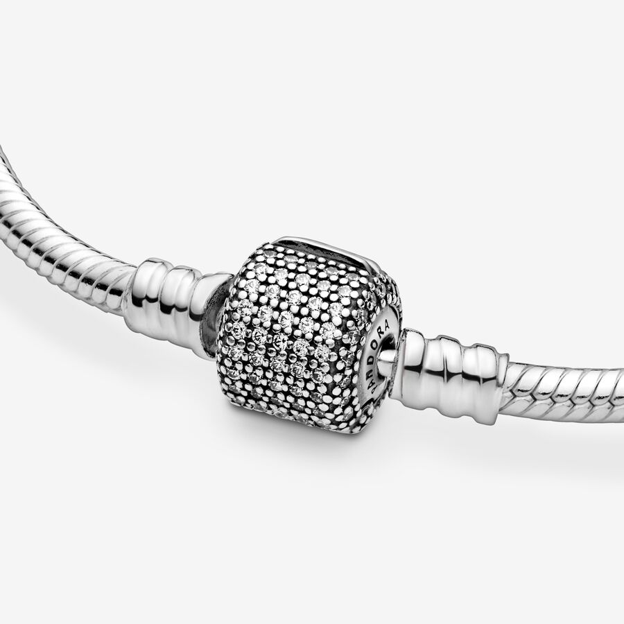 Charm Bracelets Pandora with Signature Clasp Strieborne | SK841BTWE