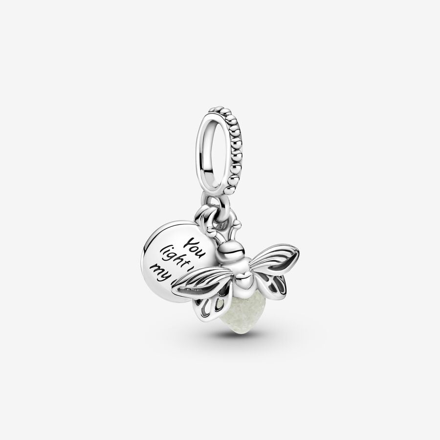 Charms Pandora Glow-in-the-dark Firefly Strieborne | SK325SKNZ