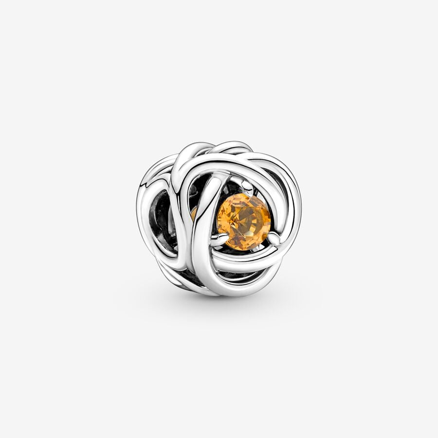 Charms Pandora November Honey Eternity Circle Strieborne | SK725WYPF