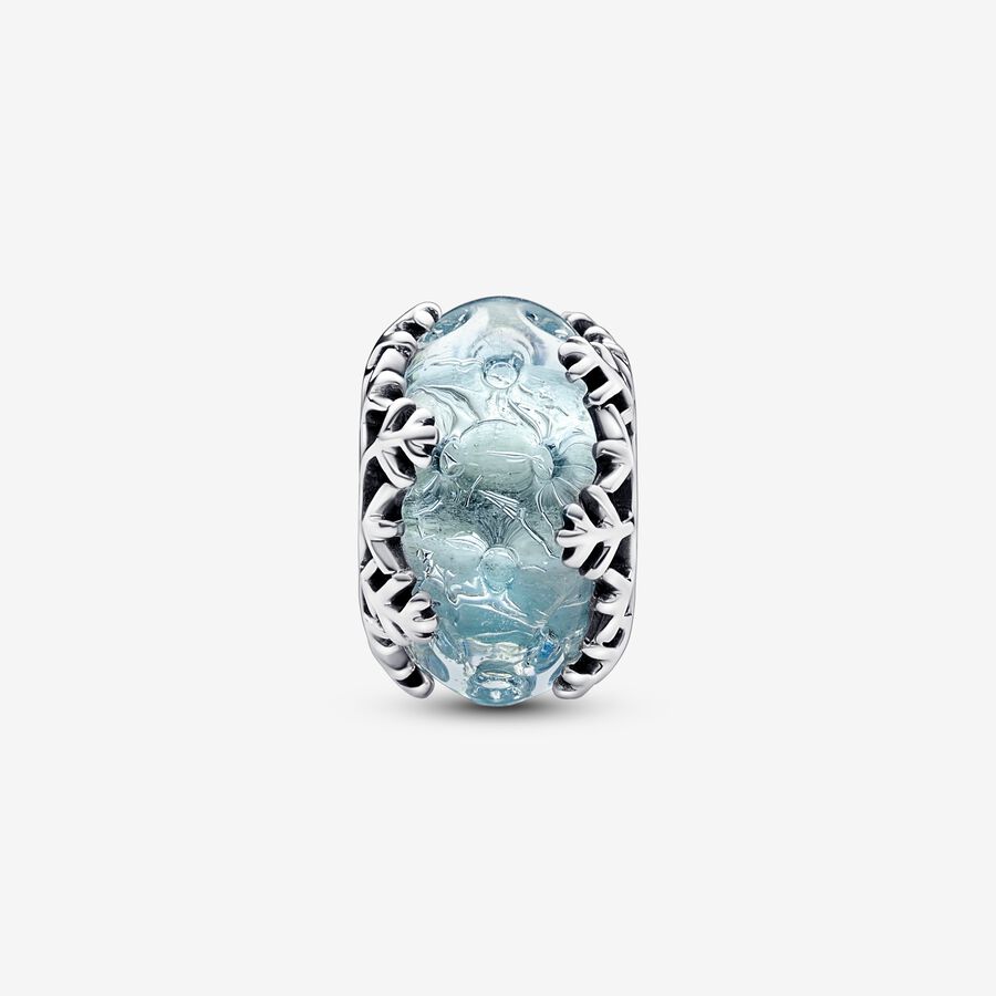 Charms Pandora Zimná Blue Snowflake Murano Strieborne | SK721GDLA