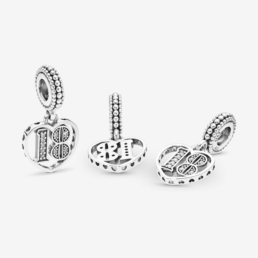 Dangle Charms Pandora 18th Celebration Strieborne | SK035ZTQU