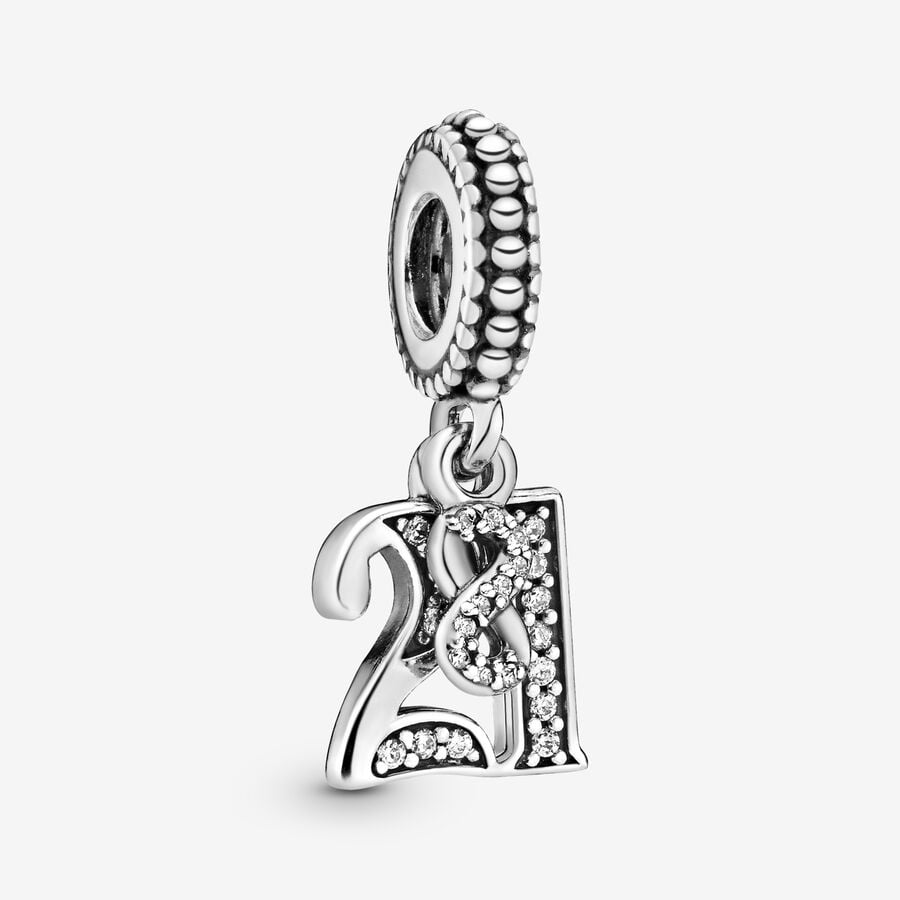 Dangle Charms Pandora 21st Celebration Strieborne | SK736ZUPR