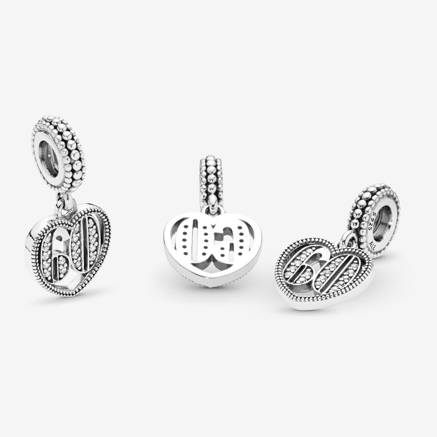 Dangle Charms Pandora 60th Celebration Strieborne | SK483UWXJ