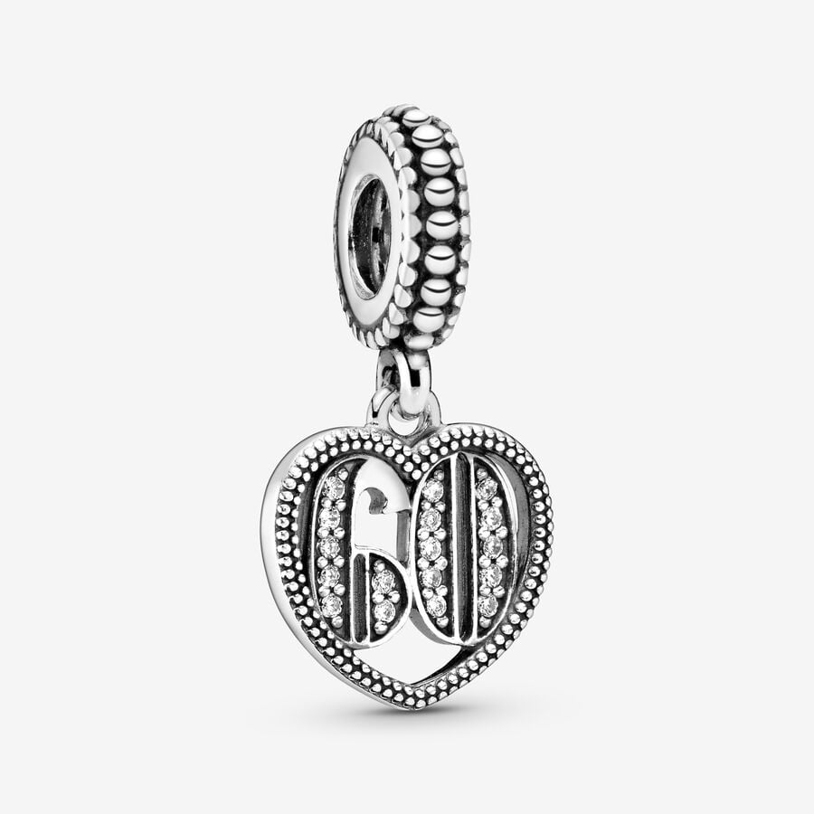 Dangle Charms Pandora 60th Celebration Strieborne | SK483UWXJ