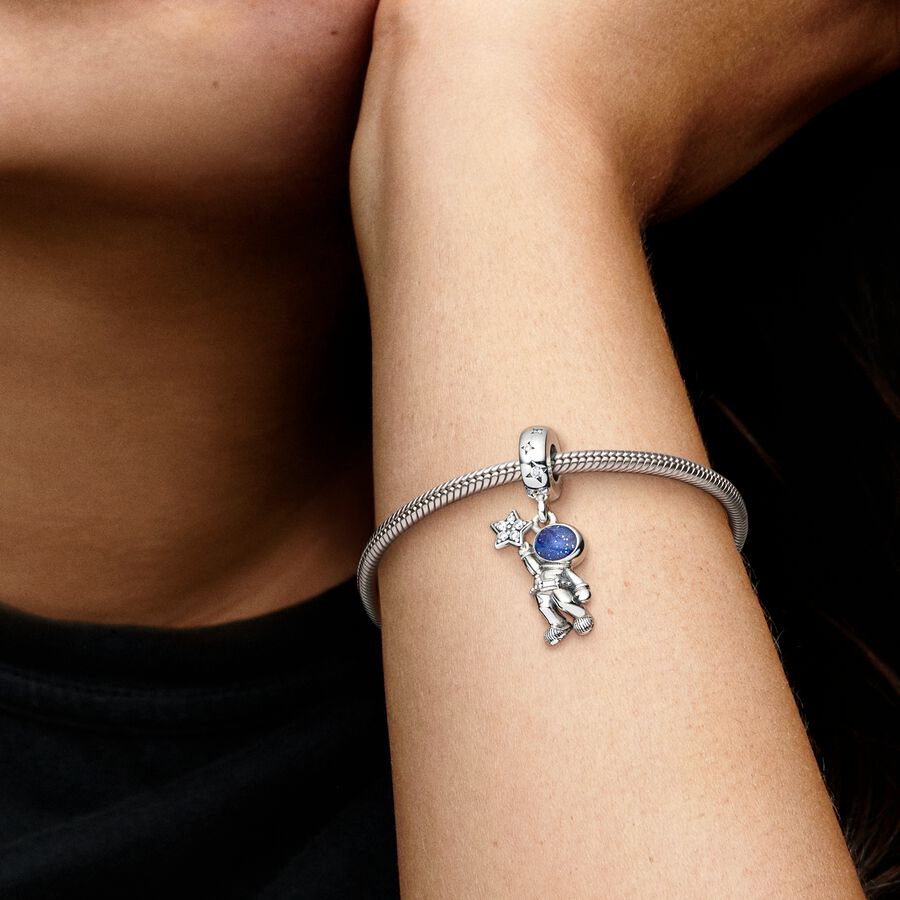 Dangle Charms Pandora Astronaut In The Galaxy Strieborne | SK917KTRV