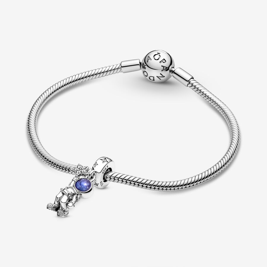 Dangle Charms Pandora Astronaut In The Galaxy Strieborne | SK917KTRV