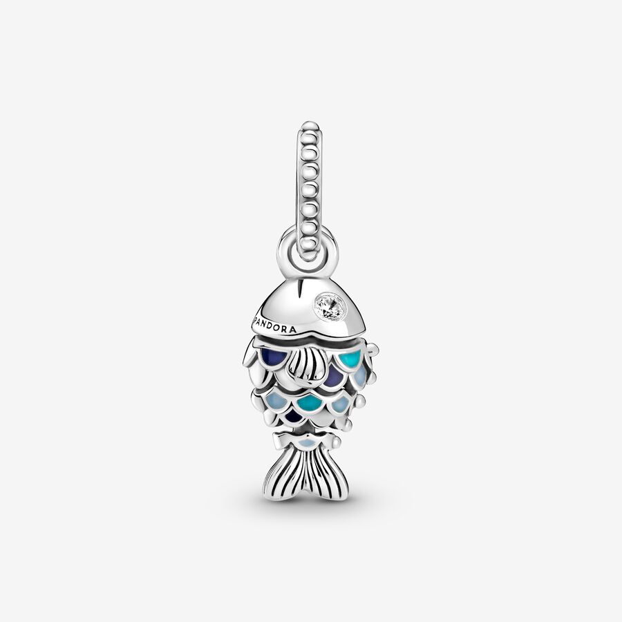 Dangle Charms Pandora Blue Scaled Fish Strieborne | SK056FMZL