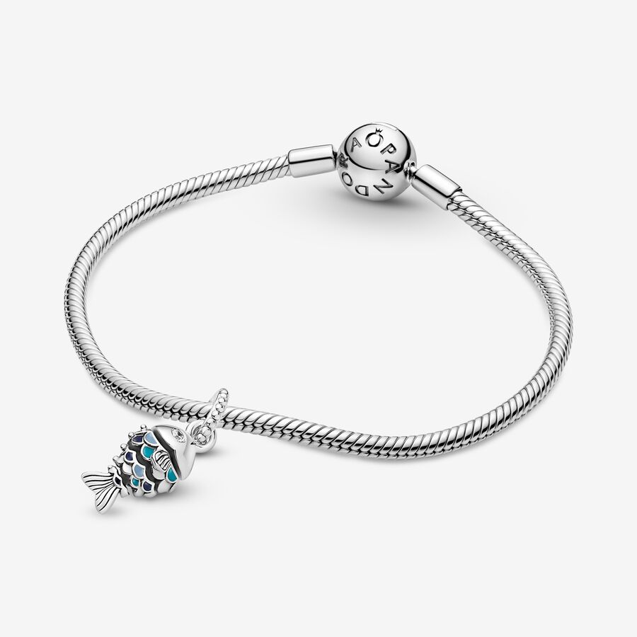 Dangle Charms Pandora Blue Scaled Fish Strieborne | SK056FMZL