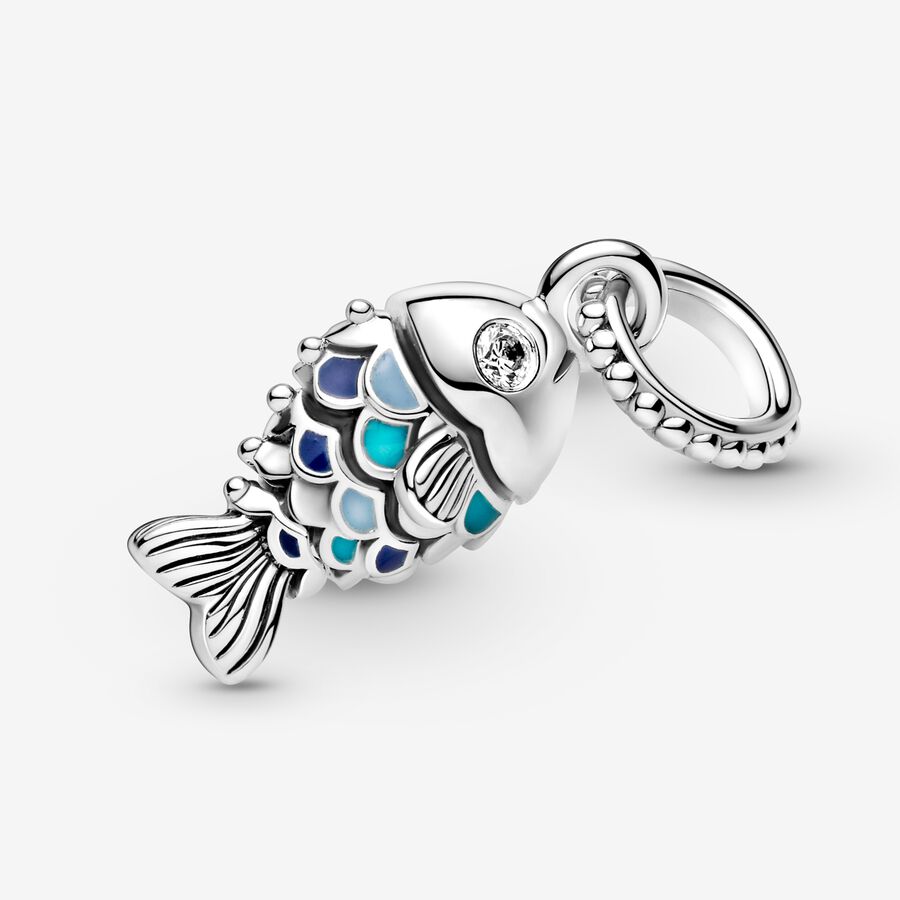 Dangle Charms Pandora Blue Scaled Fish Strieborne | SK056FMZL