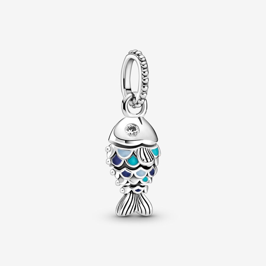 Dangle Charms Pandora Blue Scaled Fish Strieborne | SK056FMZL