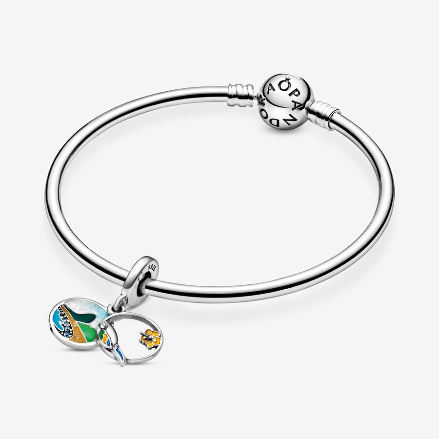 Dangle Charms Pandora Brazil Beach & Parrot Strieborne | SK392SXFP