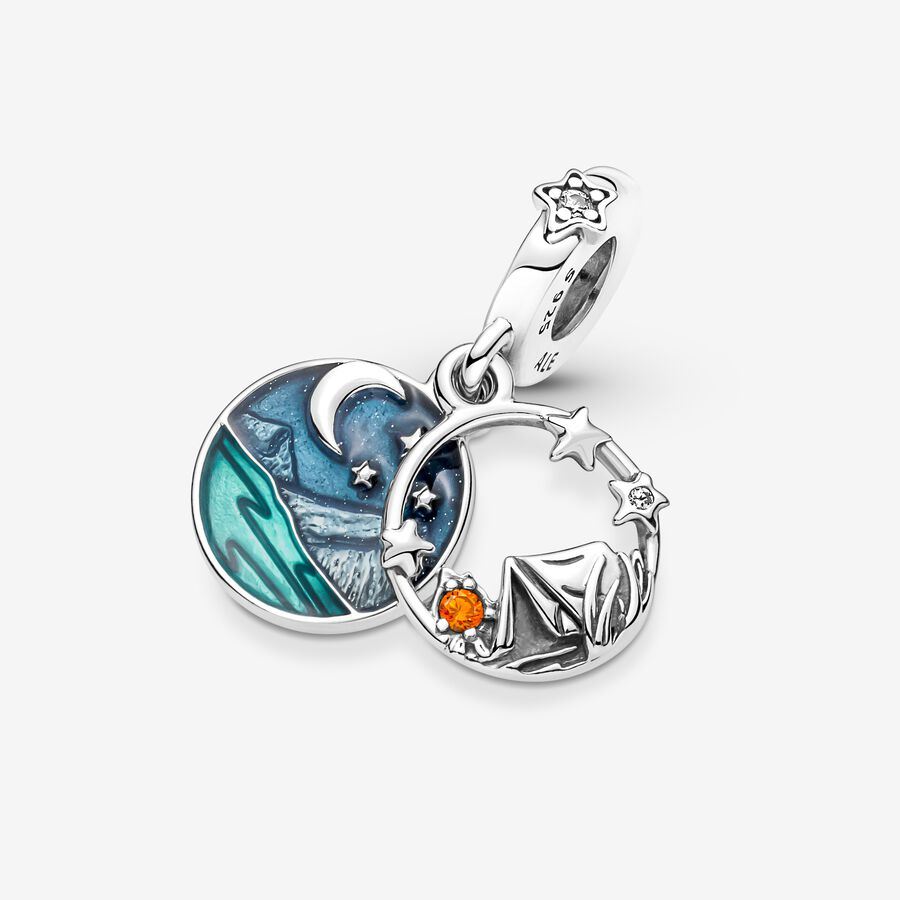 Dangle Charms Pandora Camping Night Sky Double Strieborne | SK879FLZM