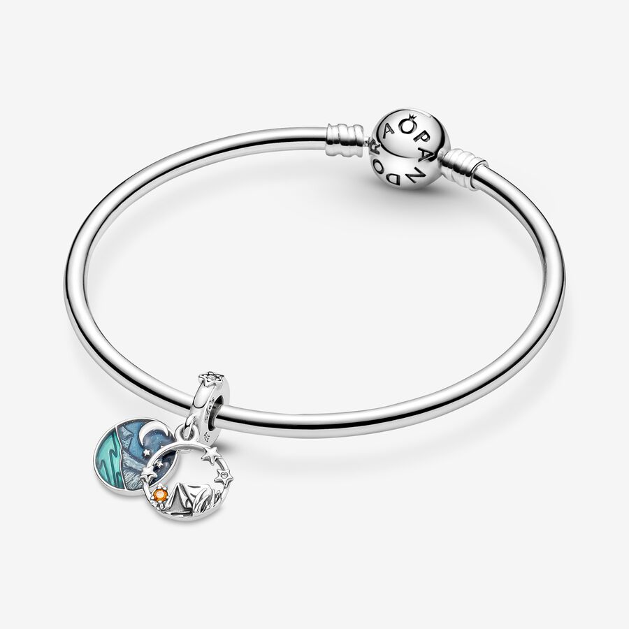 Dangle Charms Pandora Camping Night Sky Double Strieborne | SK879FLZM