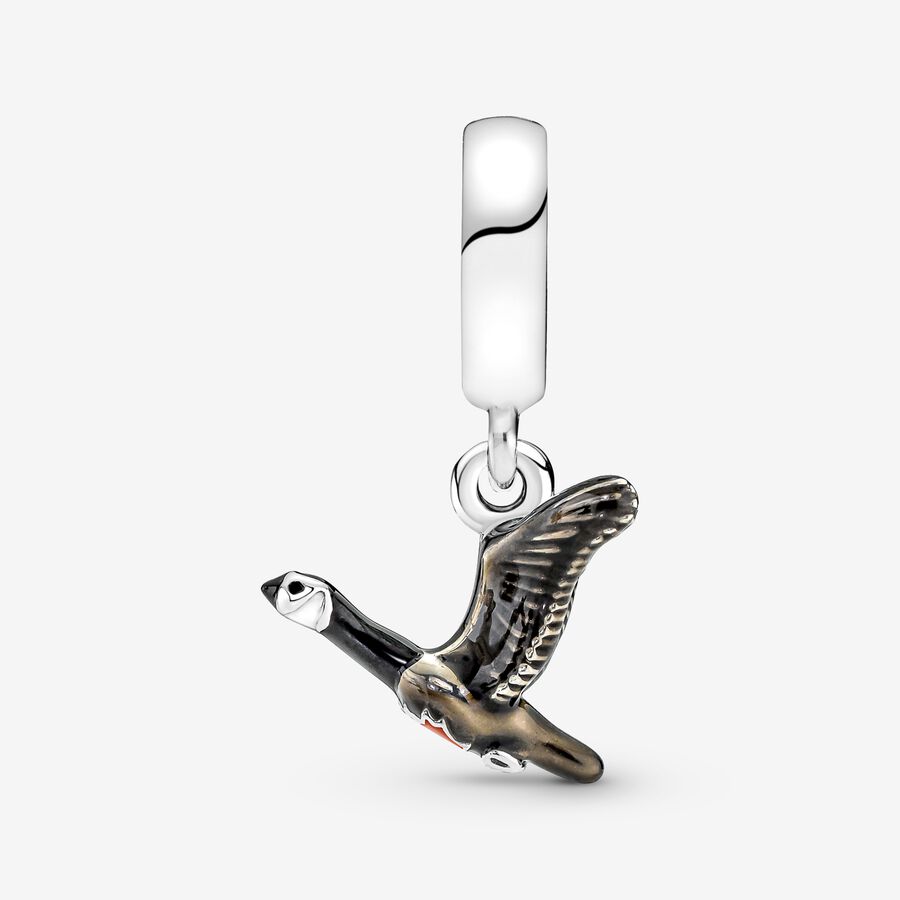 Dangle Charms Pandora Canadian Goose & Maple Leaf Strieborne | SK409DNEI