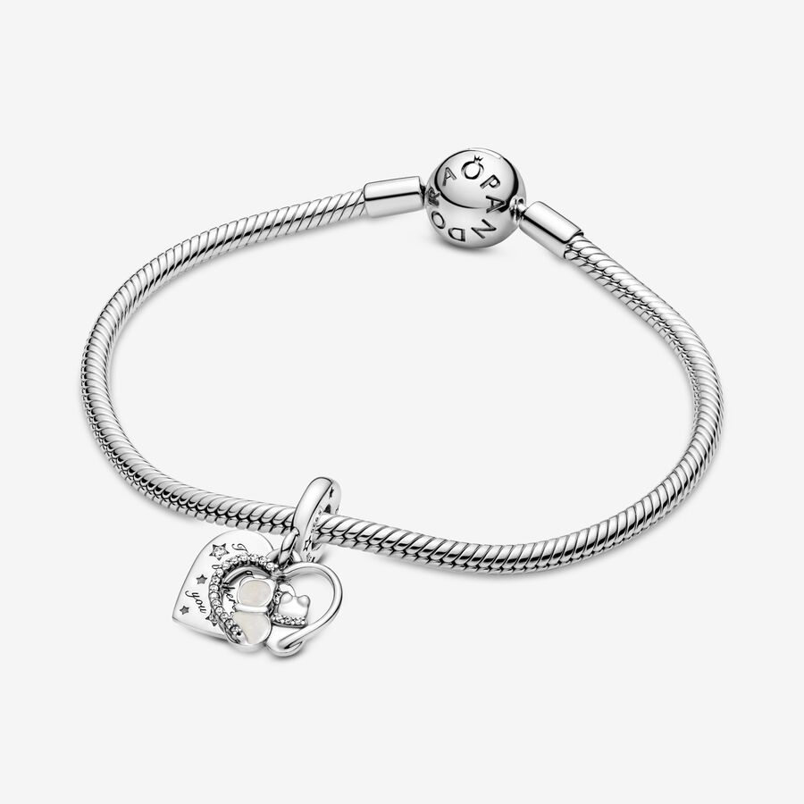 Dangle Charms Pandora Cats & Hearts & Love Strieborne | SK468ZHKV