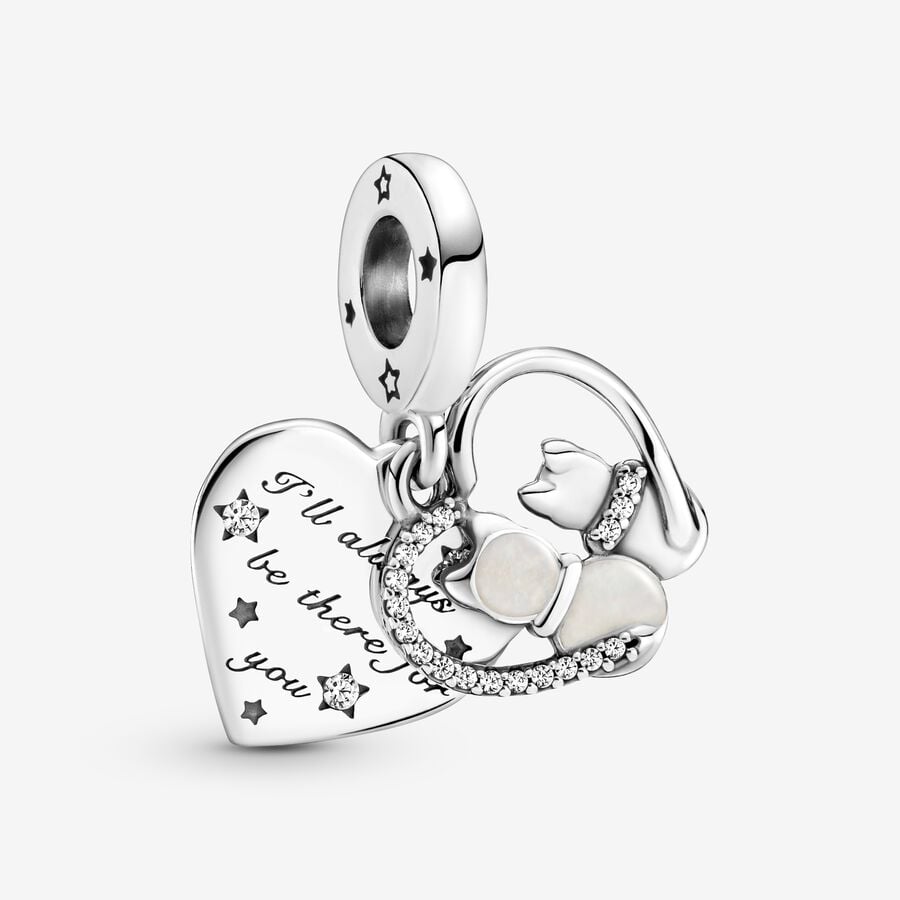 Dangle Charms Pandora Cats & Hearts & Love Strieborne | SK468ZHKV