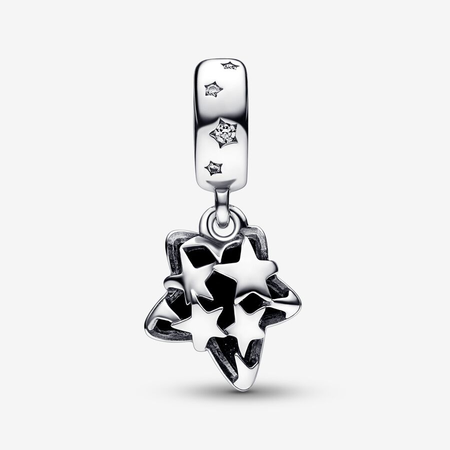 Dangle Charms Pandora Celestial Galaxy Star Murano Strieborne | SK281UTPD