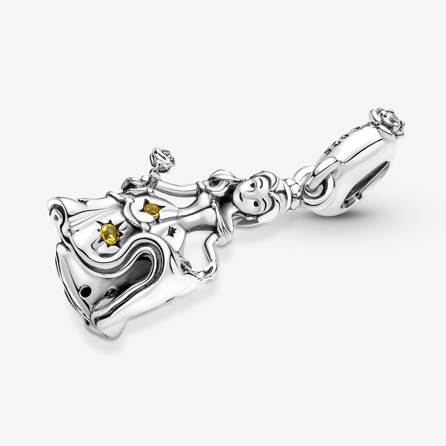 Dangle Charms Pandora Disney Beauty the Beast Dancing Belle Strieborne | SK165CAKB