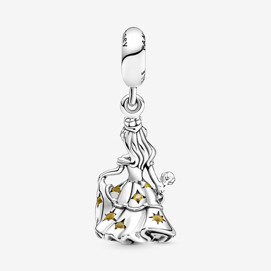 Dangle Charms Pandora Disney Beauty the Beast Dancing Belle Strieborne | SK165CAKB