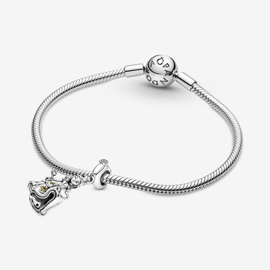 Dangle Charms Pandora Disney Beauty the Beast Dancing Belle Strieborne | SK165CAKB